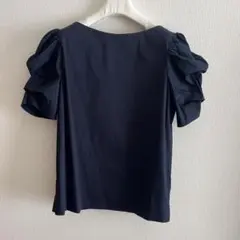 COS パフスリーブ ブラウス ネイビー 半袖