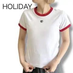 ホリデイ スーパーファイン リンガー Tシャツ クルーネック 半袖 ホワイトのサムネイル