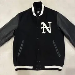 NEWERAスタジャン未使用希少品 NEW ERA - M ニューエラ NEWERA 本皮 スタジャン 無地 レザー