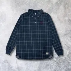 ゴルフウェア ポロシャツ 長袖 チェック ネイビー L カッターアンドバックのサムネイル