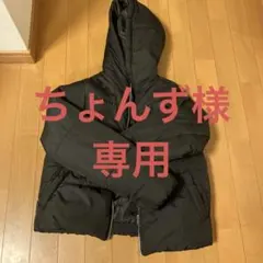 ダークグレー フード付き ダウンジャケット