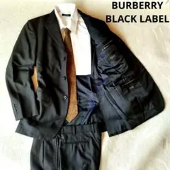 美品 バーバリーブラックレーベル スーツ 黒 super100S サイズL