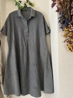 ☆SANSFIN♪ふわっと軽量デニムワンピースたっぷりAラインのサムネイル
