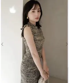 anuans ブラッシュツイードニットワンピース ⋈﻿