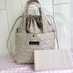 リバティ チャイブDカン付あおり巾着バッグM底板オマケ