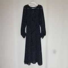 COCODEAL ブラック ドット柄 ワンピース ペチコート付き