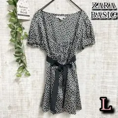 【ZARA BASIC】ザラベーシック　トップス　L　チュニック　ドット柄のサムネイル