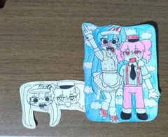 初音ミク　重音テト　手描きイラスト　イラスト　ミク　テト　メズマライザー