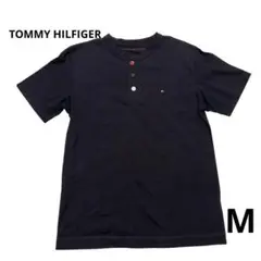 TOMMY HILFIGER ネイビー ヘンリーネックTシャツ　M