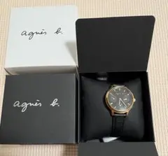 agnis b. 腕時計 ブラック×ゴールド