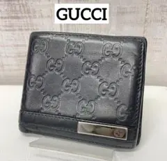 GUCCI ブラックレザー 二つ折り財布のサムネイル
