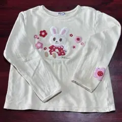 ミキハウス 長袖 カットソー トレーナー　アイボリー　120 うさこ　トップス
