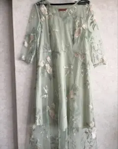 Ying Dian de Mi ミントグリーン刺繍ワンピースＸL