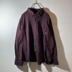 Eddie Bauer ダークパープル ボックスシルエット長袖シャツ
