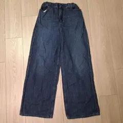 UNIQLO ダークブルー ワイドパンツ 160