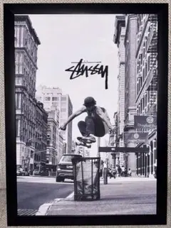 67 stussy アートポスター　アメリカンレトロ　額付き
