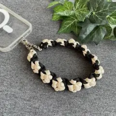 パラコード スマホハンドストラップ 携帯チャーム 肉球編み アクセサリー 手作り