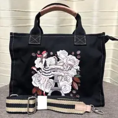 ★未使用★プロバンスダンタン★トートバック★ショルダーバッグ★ブラック&ピンク★