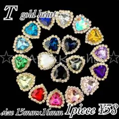 ハートパーツ ゴールド センターパーツ ビジューT