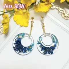 【938】大振りなピアス／イヤリング／押し花