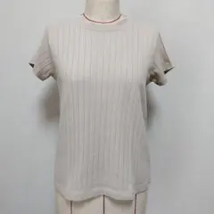 グローバルワーク　リブ　ベージュ 半袖Tシャツ