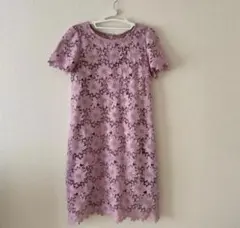 【美品】レースワンピース ピンク 結婚式 二次会 パーティー フォーマル