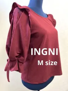 INGNI 袖割れレース 肩フリル付き7分袖トップス 24A255