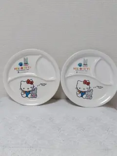 ハローキティ食器 お子様プレート メラミン樹脂　2枚セットです。
