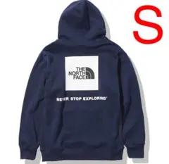バックスクエアロゴフーディ　TNFネイビー NT62040 Sサイズ