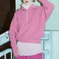 【美品】cityshop x routine zip up プルオーバー　ピンクのサムネイル
