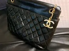 CHANEL ラムレザーショルダーバッグ　大丸心斎橋店購入品　訳ありチェーン無