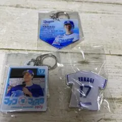 中日ドラゴンズガチャ　柳裕也投手　キーホルダーピンバッジセット