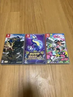 ポケモン　バイオレット、モンハンライズ、スプラトゥーン2 ソフト