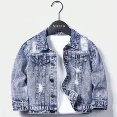 【美品】SHEIN シーイン デニムジャケット Gジャン ライトブルー 7Y