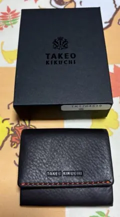 TAKEO KIKUCHI ブラックレザー 小銭ケース