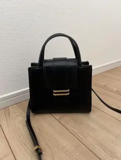 ZARA ミニショルダーバッグ ゴールド金具 ブラック ハンドバッグ 2way