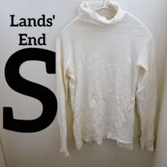 Lands' End 【S】100%コットン タートルネック ホワイト 長袖 冬