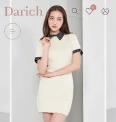 ダーリッチ　バックオープンドットニットミニワンピース