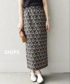 訳ありSHIPSシップス アフリカンバティックプリントスカート ロング 36 Sのサムネイル