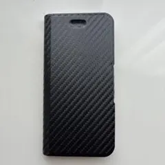 手帳型iPhoneSE(第三世代)ケース カーボンファイバー風 ブラック