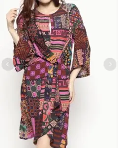 Desigual パッチワーク調プリントドレス ワンピース マルチカラー 幾何学のサムネイル