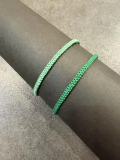 ミサンガ　2本セット　ブレスレット　アンクレット　緑系