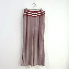 3837【トミーヒルフィガー】パイル生地　ワイドパンツ　イージーパンツ　赤　M