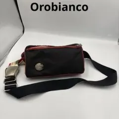 ［極美品］Orobianco ボディバック レザー×キャンバス ショルダー