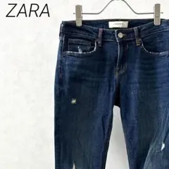 ZARA WOMAN デニムパンツ スキニー ストレッチ ダメージ加工