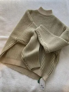 select MOCA 2022 AW バイカラーリブ編みオーバーニット