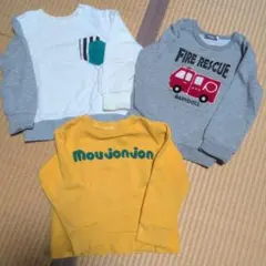 110 トレーナー 男の子 長袖 BABYDOLL ムージョンジョン 3点セット