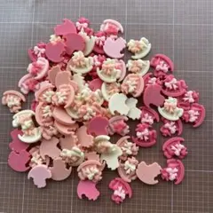 木馬型 デコレーションパーツ ピンク系ミックス