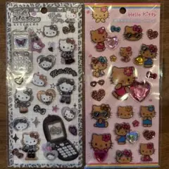 平成はっぴーフォン　ヒョウ柄　日焼けキティ　キラキララインストーンシール