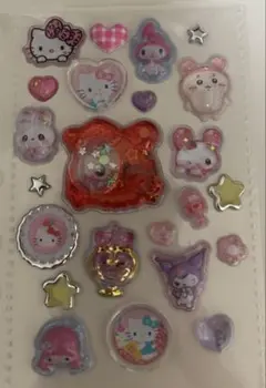 ピンク　ボンボンドロップシール　おすそ分け　ちいかわ　うるちゅる　サンリオ